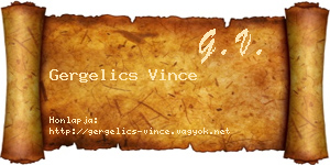 Gergelics Vince névjegykártya